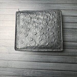 Used Ostrich Leather Mens Bifold